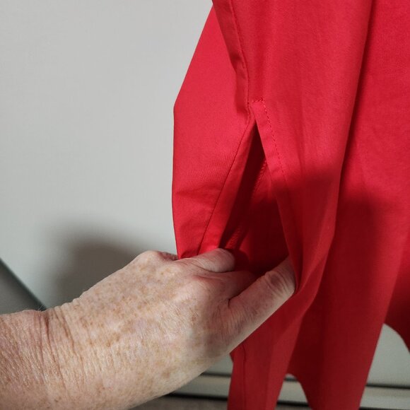 Draper James Red Short Sleeve Cotton Poplin Puff Sleeves BOHO Classic Dress XXL - Picture 4 of 7